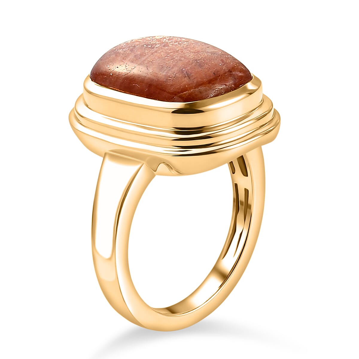 Korevora Sunstone 6.50 ctw Ring in 14K YG Over Sterling Silver (Size 5.5)