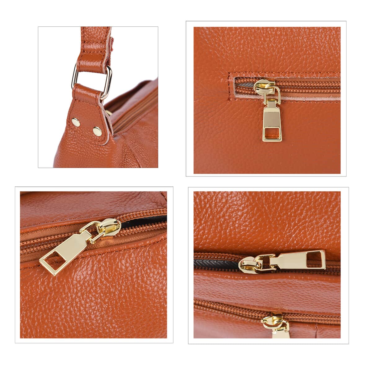 Black Color Multi Pocket Genunie Leather Crossbody Bag (11.41"x3.94"x8.24") with Shoulder Strap image number 2