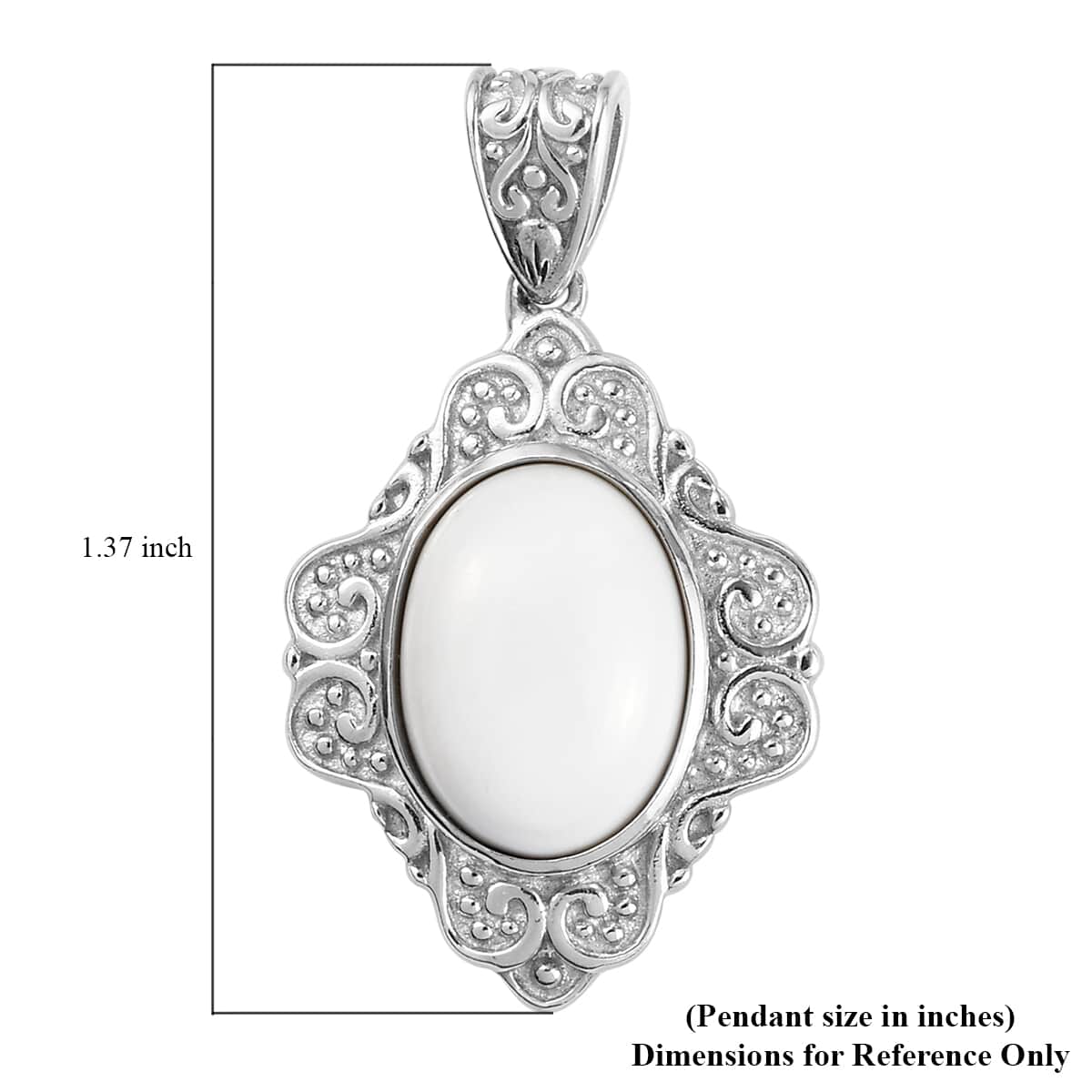 Luna Chalcedony Solitaire Pendant in Platinum Over Copper with Magnet 5.85 ctw image number 3