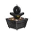 Black Mini Spherical Top Water Fountain with LED Light, Battery Operated 3 Tier Table Top Indoor Outdoor Showpiece Fountain for Living Room Table Decor Bedroom Office - Water Circulation (2xAA Battery Not Included) image number 0