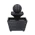 Black Mini Spherical Top Water Fountain with LED Light, Battery Operated 3 Tier Table Top Indoor Outdoor Showpiece Fountain for Living Room Table Decor Bedroom Office - Water Circulation (2xAA Battery Not Included) image number 4