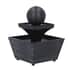 Black Mini Spherical Top Water Fountain with LED Light, Battery Operated 3 Tier Table Top Indoor Outdoor Showpiece Fountain for Living Room Table Decor Bedroom Office - Water Circulation (2xAA Battery Not Included) image number 6