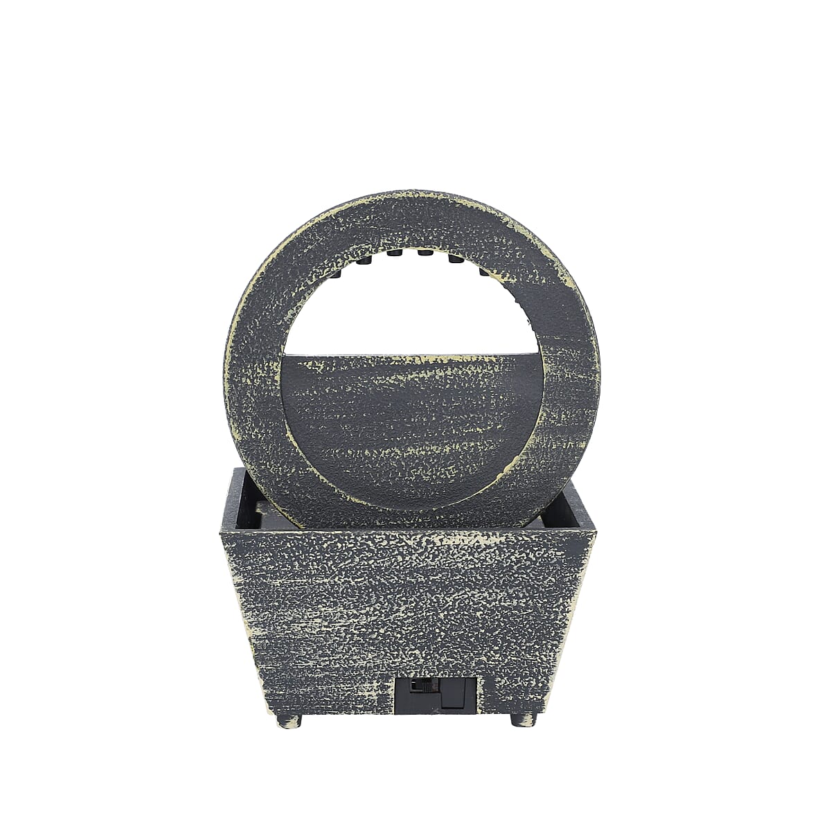 Black Mini Lotus Water Fountain with LED Light, Battery Operated Lotus Table Top Indoor Outdoor Showpiece Fountain for Living Room Table Decor Bedroom Office - Water Circulation (2xAA Battery Not Included) image number 2