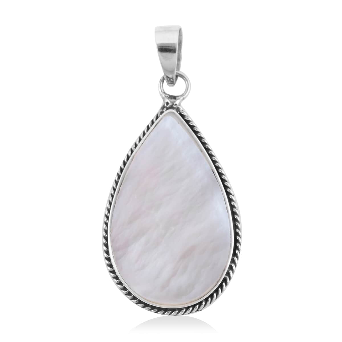Mother Of Pearl Solitaire Pendant in Sterling Silver|Solitaire Silver Pendant For Women|Beach Fashion Jewelry image number 0