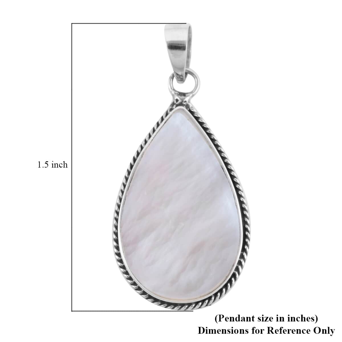 Mother Of Pearl Solitaire Pendant in Sterling Silver|Solitaire Silver Pendant For Women|Beach Fashion Jewelry image number 4
