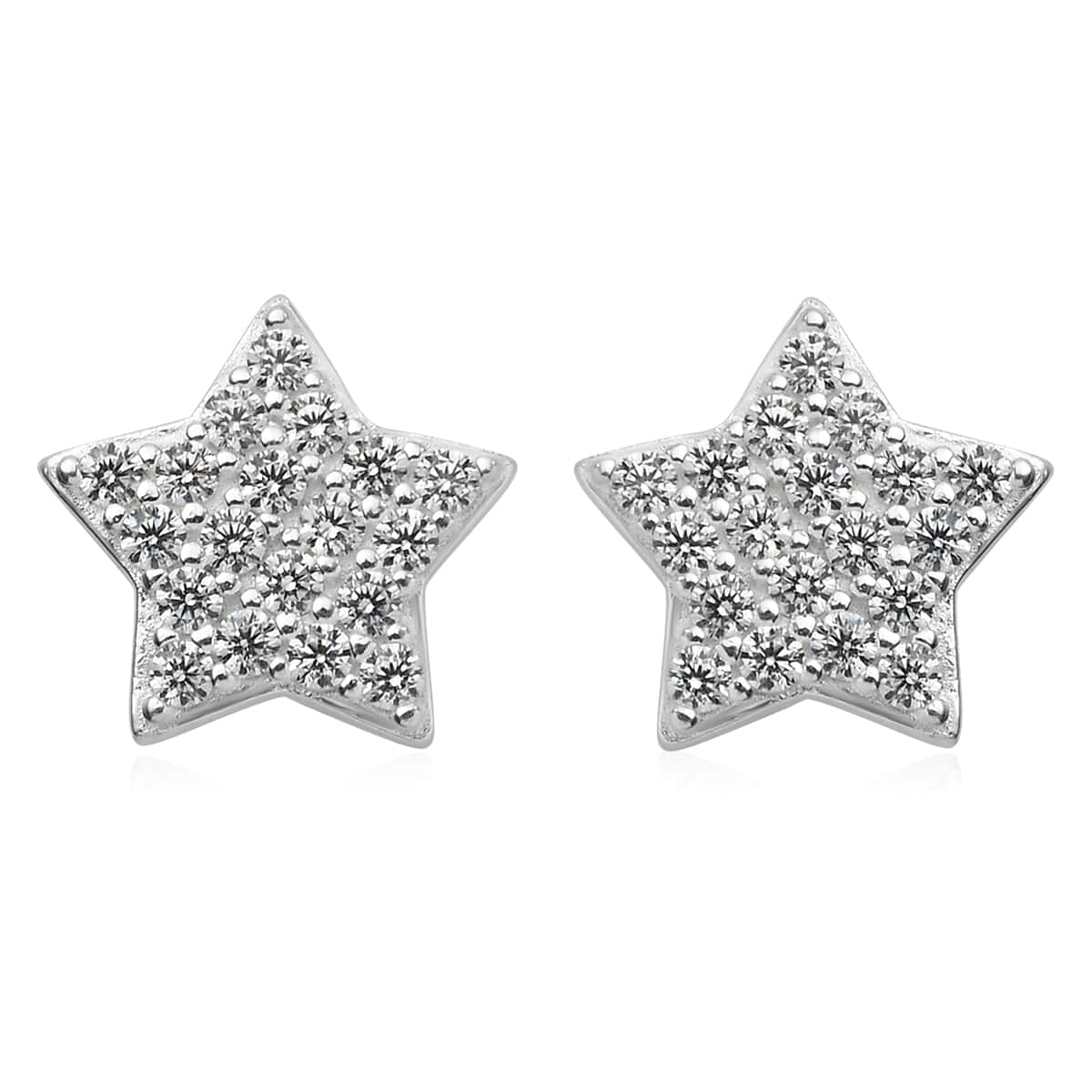 Simulated Diamond Butterfly Earrings in Sterling Silver image number 0