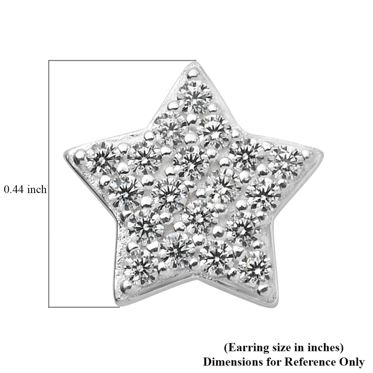 Simulated Diamond Star Stud Earrings in Sterling Silver image number 4
