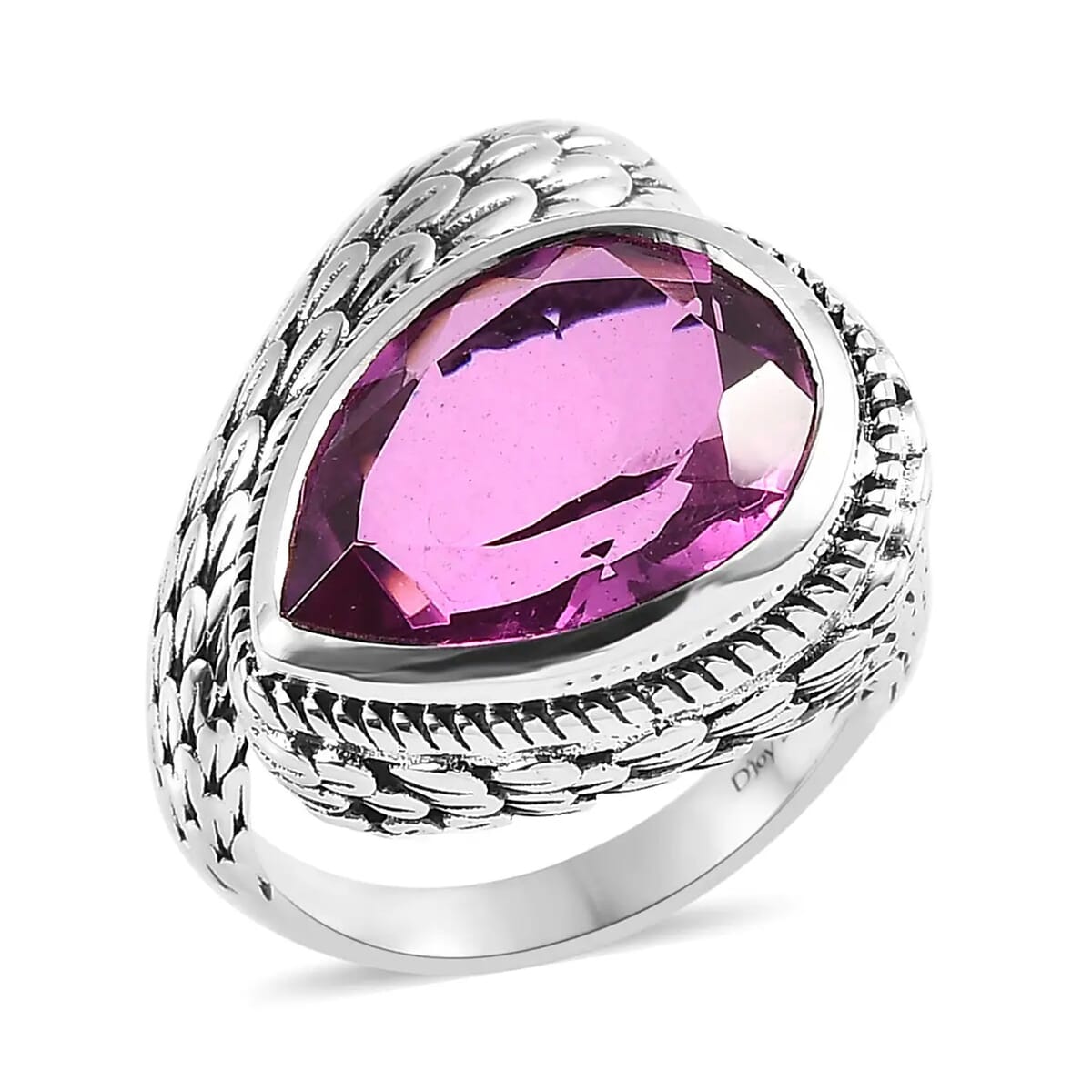 Artisan Crafted Radiant Orchid Quartz (Triplet) Bypass Ring in Sterling Silver 8.50 ctw image number 0