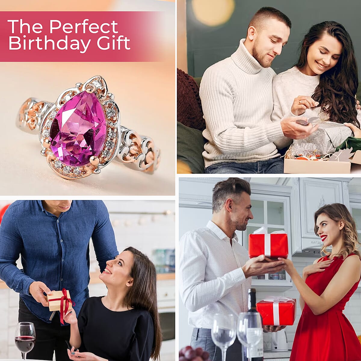 Radiant Orchid Quartz (Triplet) and White Zircon Ring in Vermeil RG and Platinum Over Sterling Silver (Size 8.0) 2.35 ctw image number 4