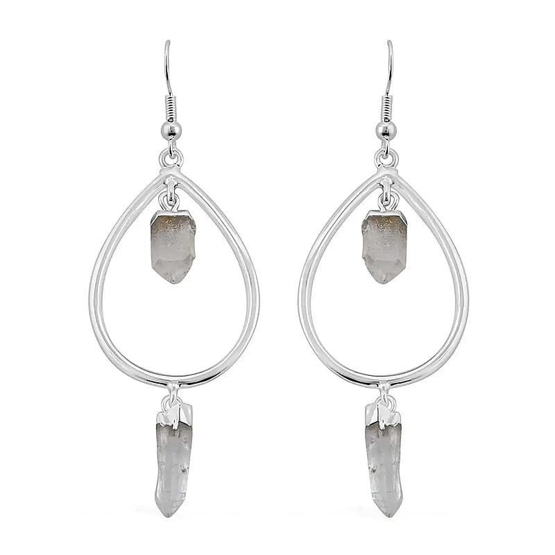 Crystal 27.50 ctw Drop Earrings in Silvertone