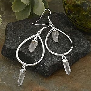 Crystal 27.50 ctw Drop Earrings in Silvertone