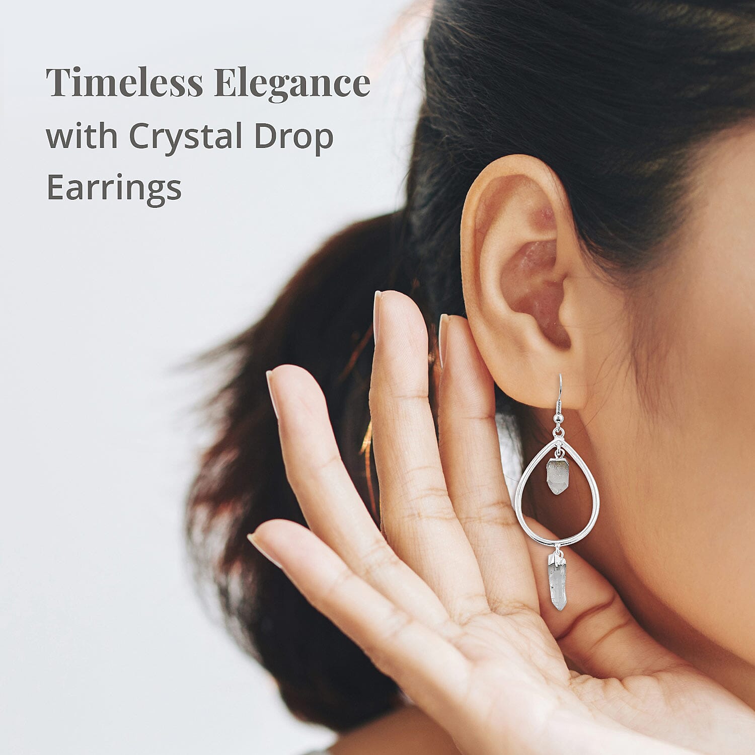 Crystal 27.50 ctw Drop Earrings in Silvertone