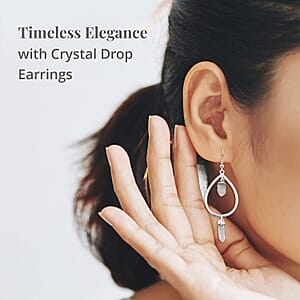 Crystal 27.50 ctw Drop Earrings in Silvertone