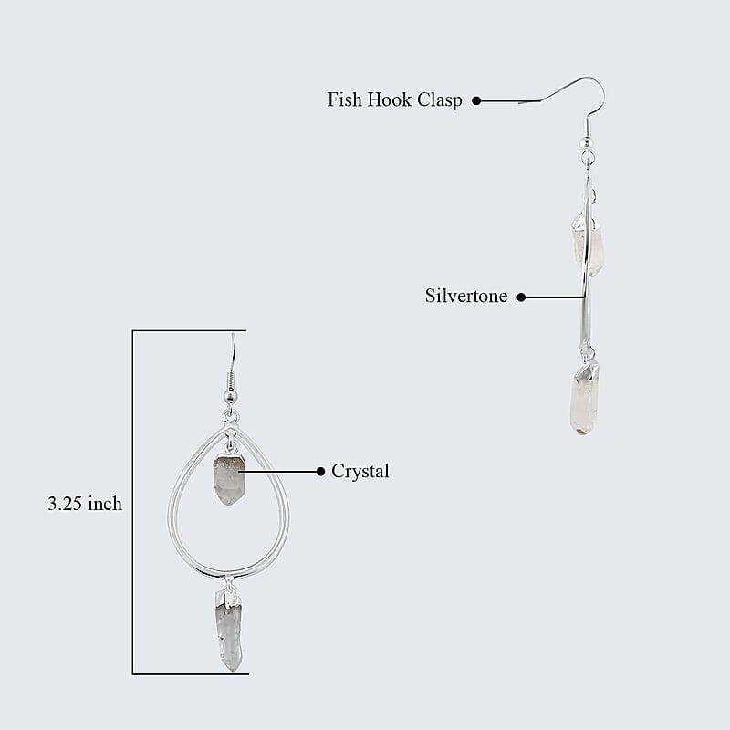 Crystal 27.50 ctw Drop Earrings in Silvertone