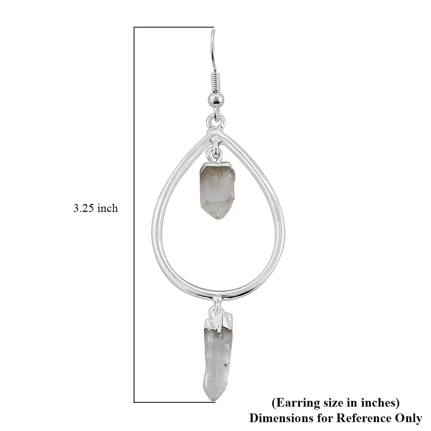 Crystal 27.50 ctw Drop Earrings in Silvertone