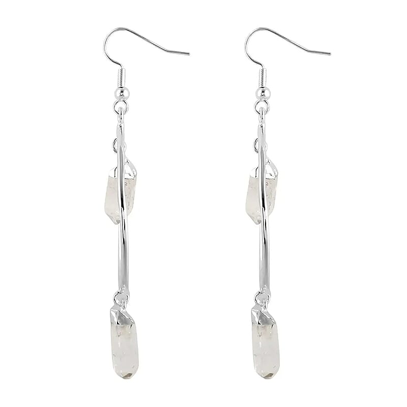 Crystal 27.50 ctw Drop Earrings in Silvertone