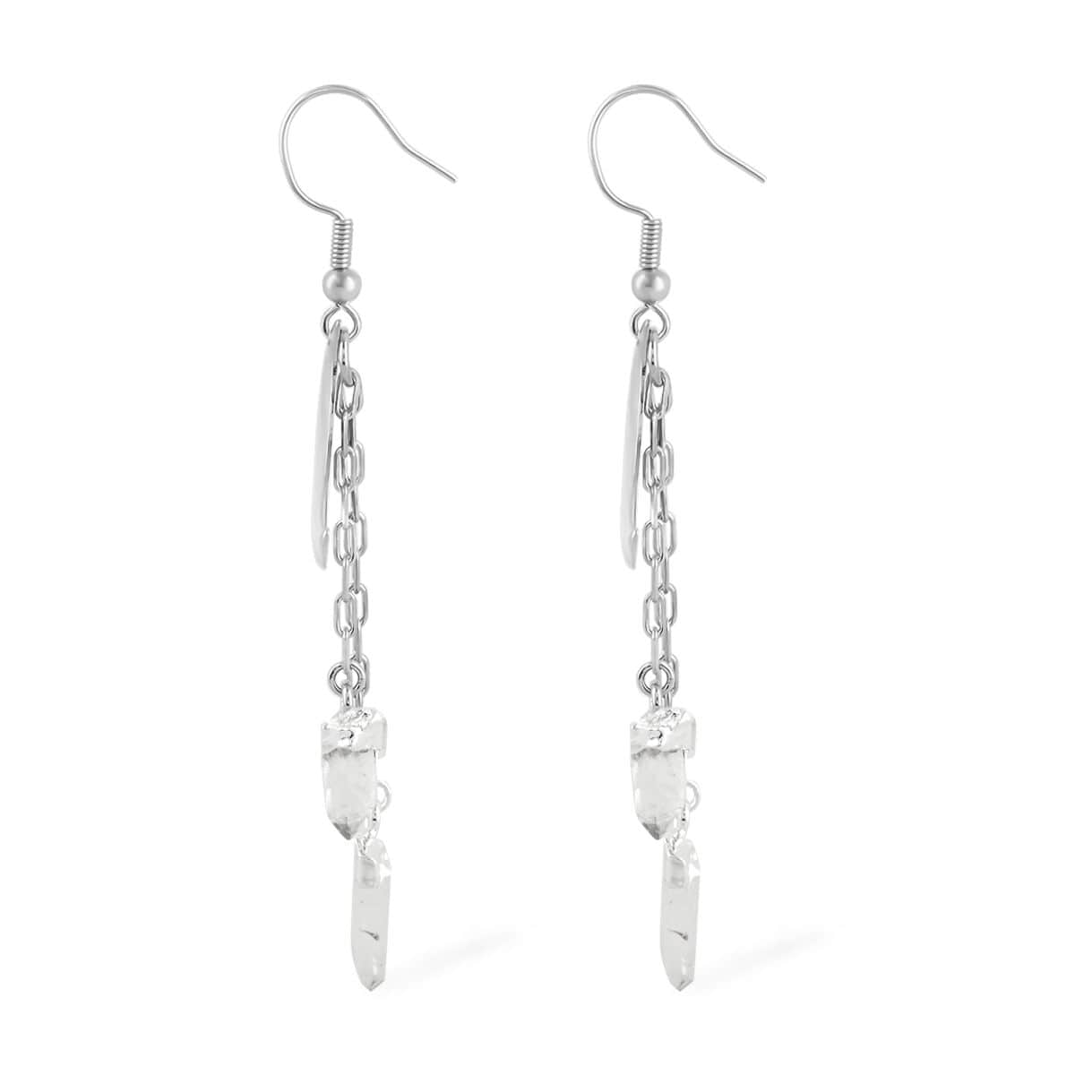 Crystal Point Moon Earrings in Silvertone 11.00 ctw image number 3