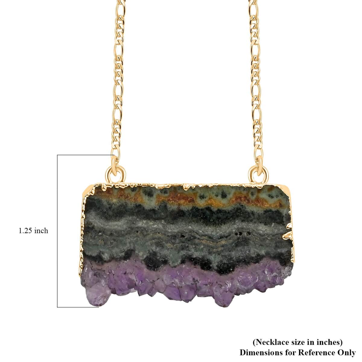 Amethyst Comb Necklace 34-36 Inches in Goldtone 44.50 ctw image number 4