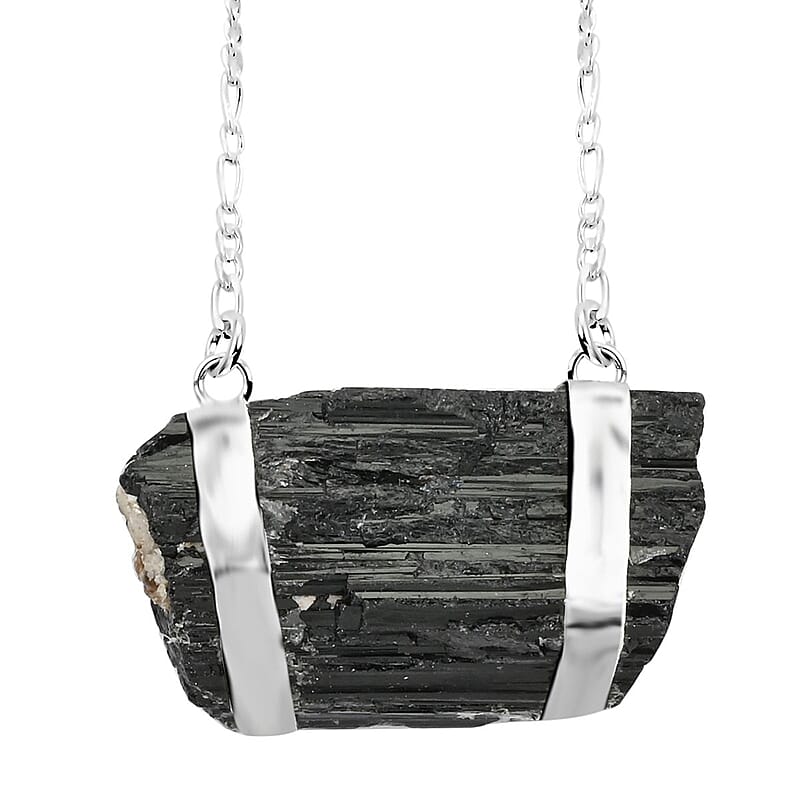Tourmaline Necklace 32-34 Inches in Silvertone 82.85 ctw