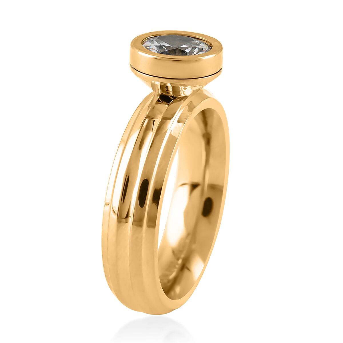 Simulated Multi Color Diamond Interchangeable Ring in ION Plated YG Stainless Steel (Size 7.0) 5.00 ctw image number 3