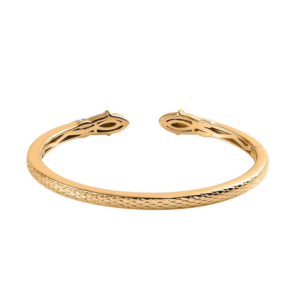 Moissanite Snake Cuff Bangle in Vermeil Yellow Gold Over Sterling Silver (6.50 In) 0.45 ctw image number 4