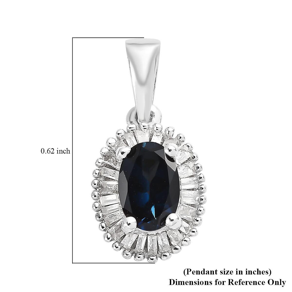 Monte Belo Indicolite and Diamond Halo Pendant in Platinum Over Sterling Silver 0.70 ctw image number 5