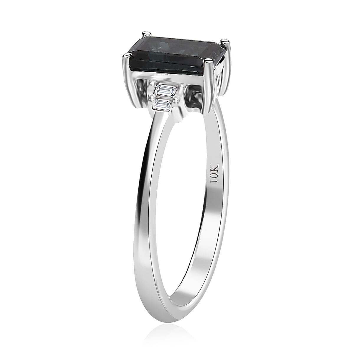 Luxoro 10K White Gold Premium Monte Belo Indicolite and G-H I3 Diamond Ring 1.80 ctw image number 3
