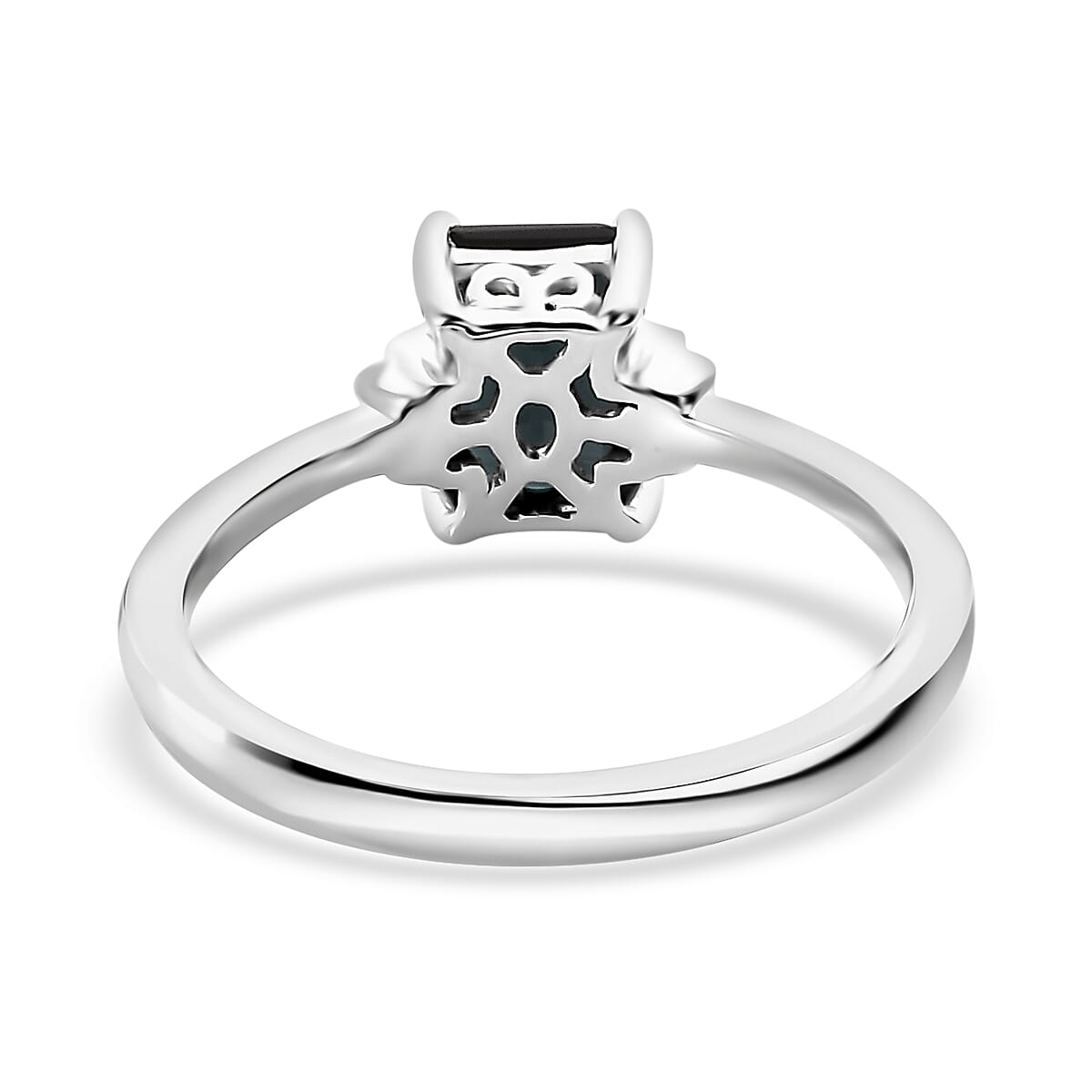 Luxoro 10K White Gold Premium Monte Belo Indicolite and G-H I3 Diamond Ring 1.80 ctw image number 4