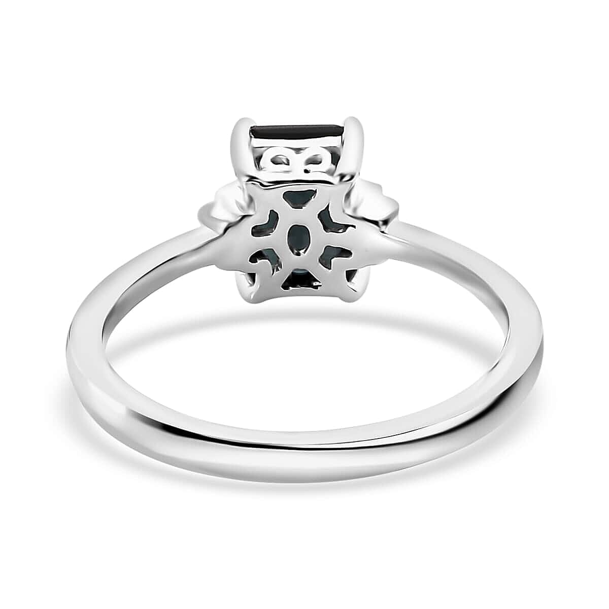 Luxoro 10K White Gold Premium Monte Belo Indicolite and G-H I3 Diamond Ring (Size 8.0) 1.80 ctw image number 4