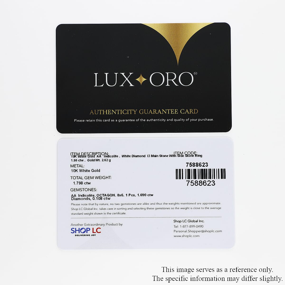 Luxoro 10K White Gold Premium Monte Belo Indicolite and G-H I3 Diamond Ring (Size 8.0) 1.80 ctw image number 6