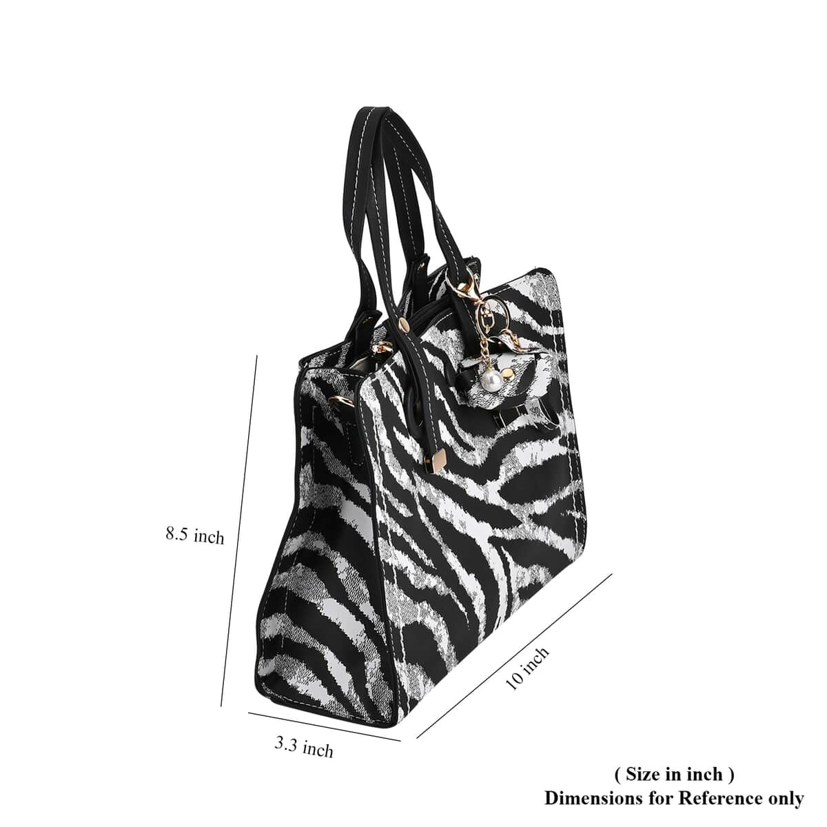 Black and White Zebra Stripe Faux Leather Set of 2 Crossbody Bag image number 6