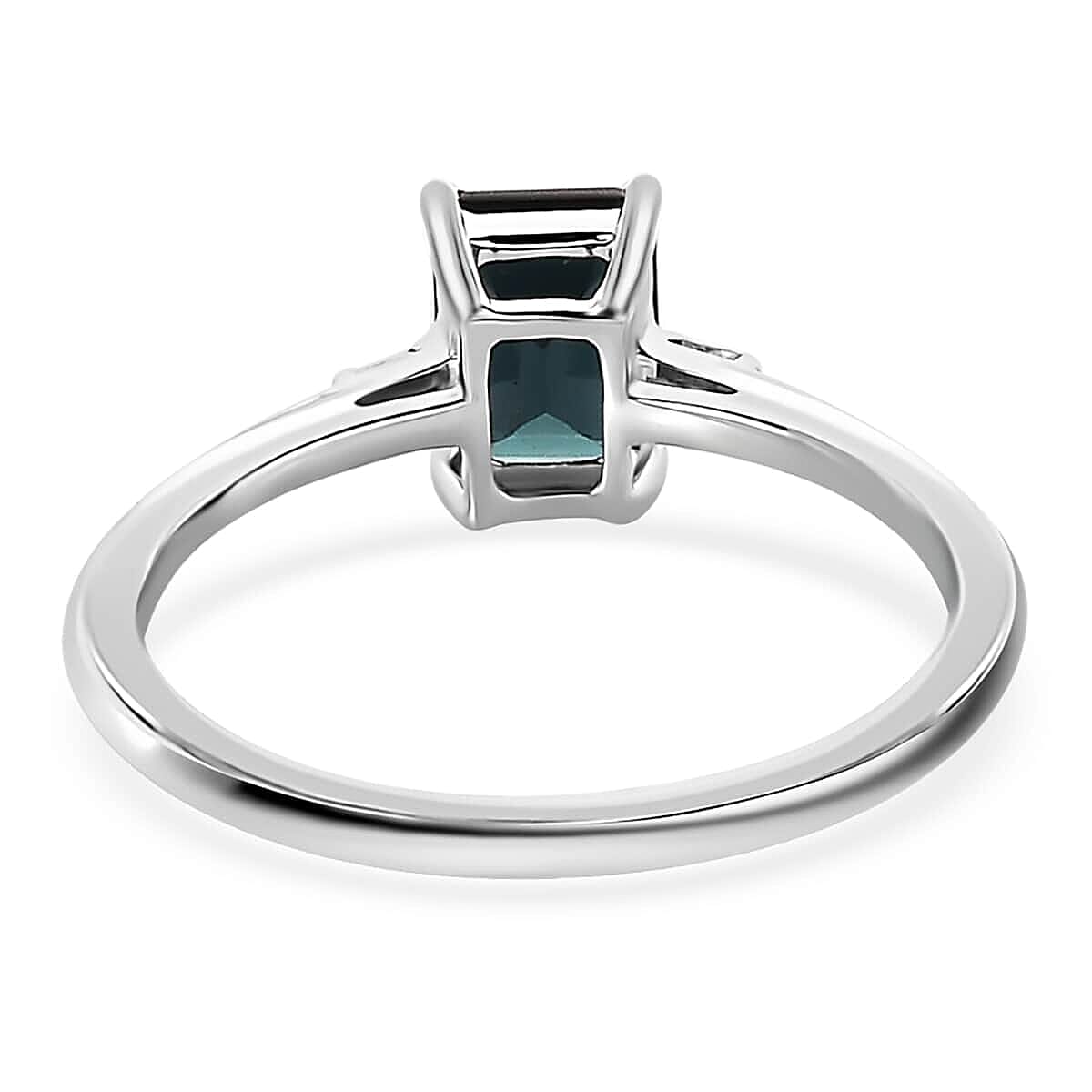 Luxoro 10K White Gold Premium Monte Belo Indicolite and G-H I3 Diamond Ring (Size 7.0) 1.00 ctw image number 4