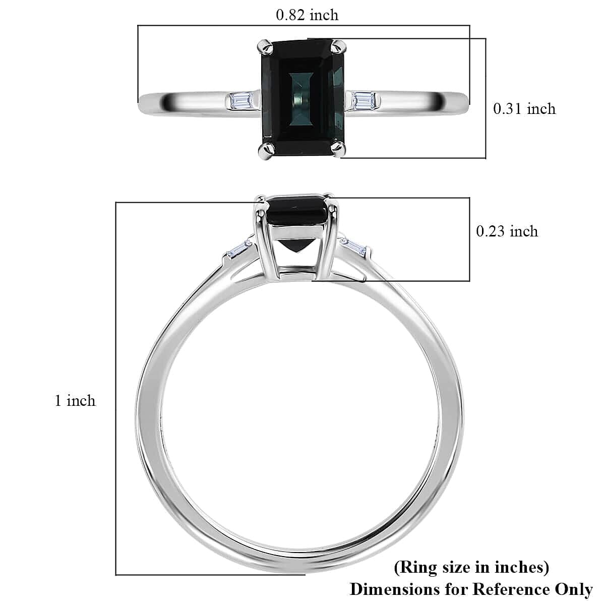Luxoro 10K White Gold Premium Monte Belo Indicolite and G-H I3 Diamond Ring (Size 7.0) 1.00 ctw image number 5