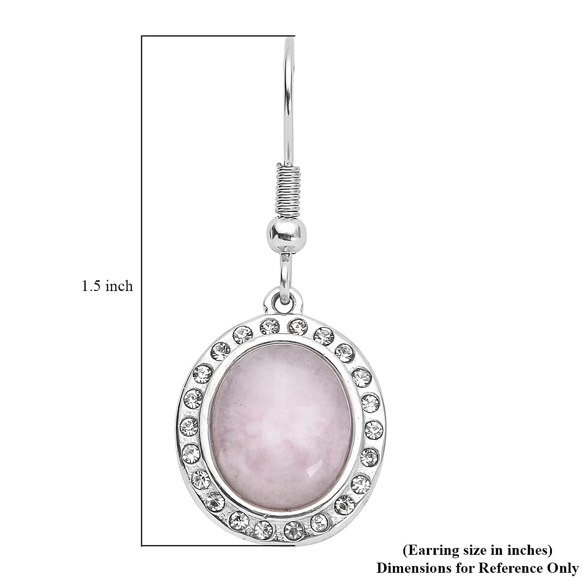 Galilea Rose Quartz and Austrian Crystal Dangle Earrings in Stainless Steel 4.50 ctw