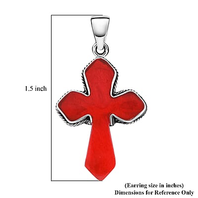 Sponge Coral Cross Pendant in Sterling Silver