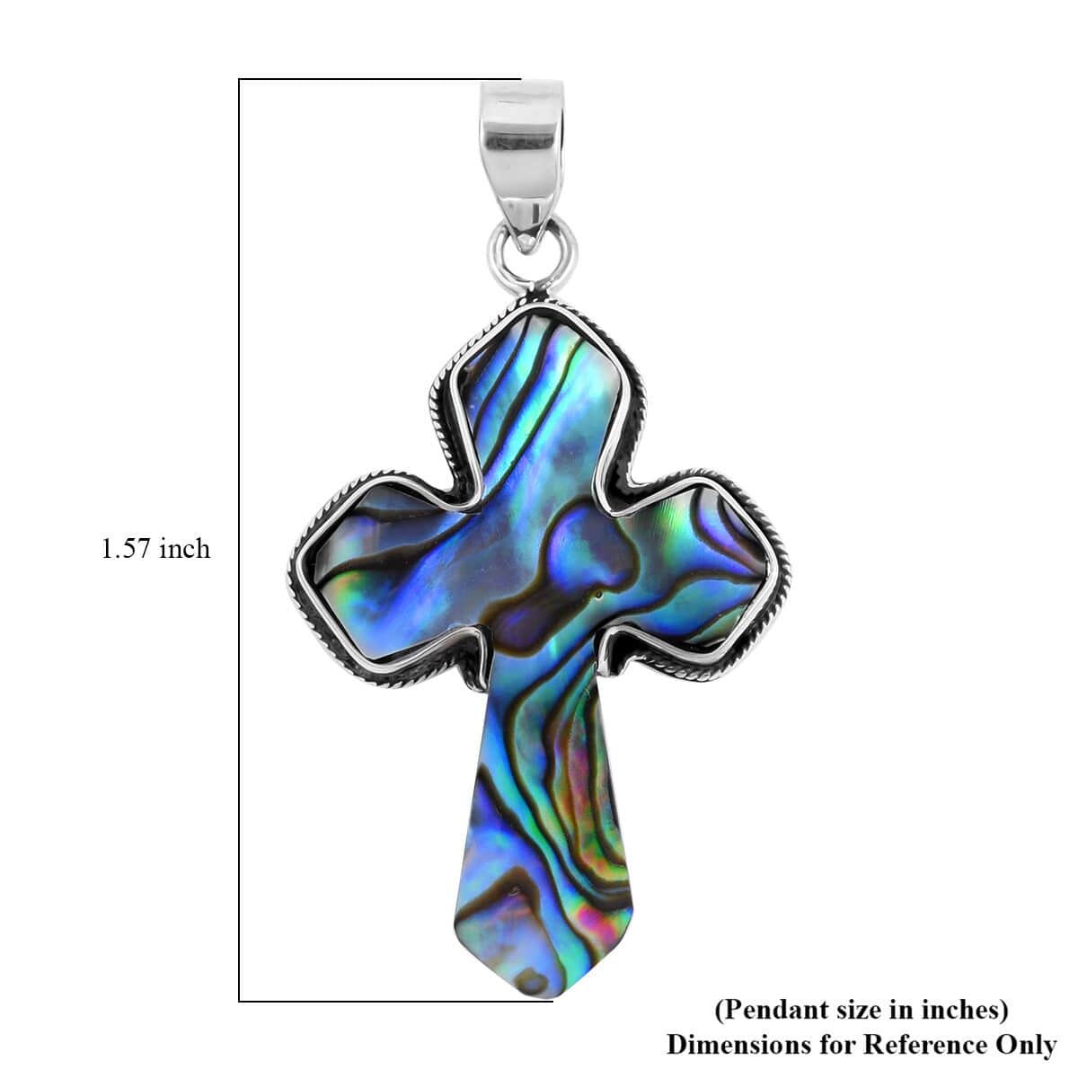 Abalone Shell Cross Pendant in Sterling Silver image number 5