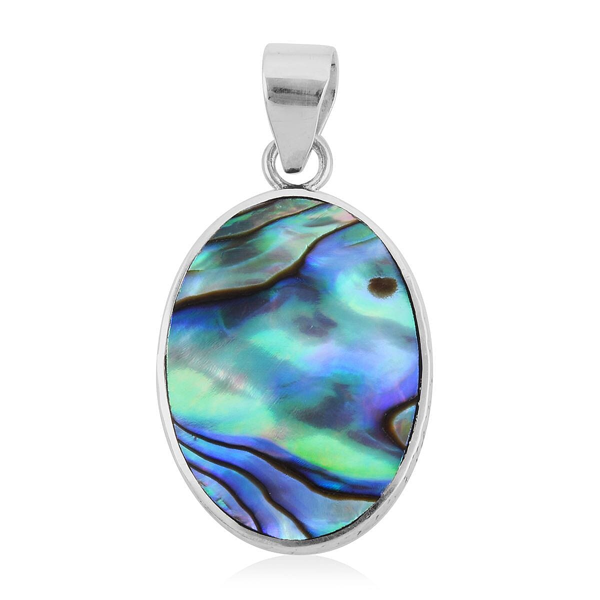 Abalone Shell Pendant without Chain in Sterling Silver