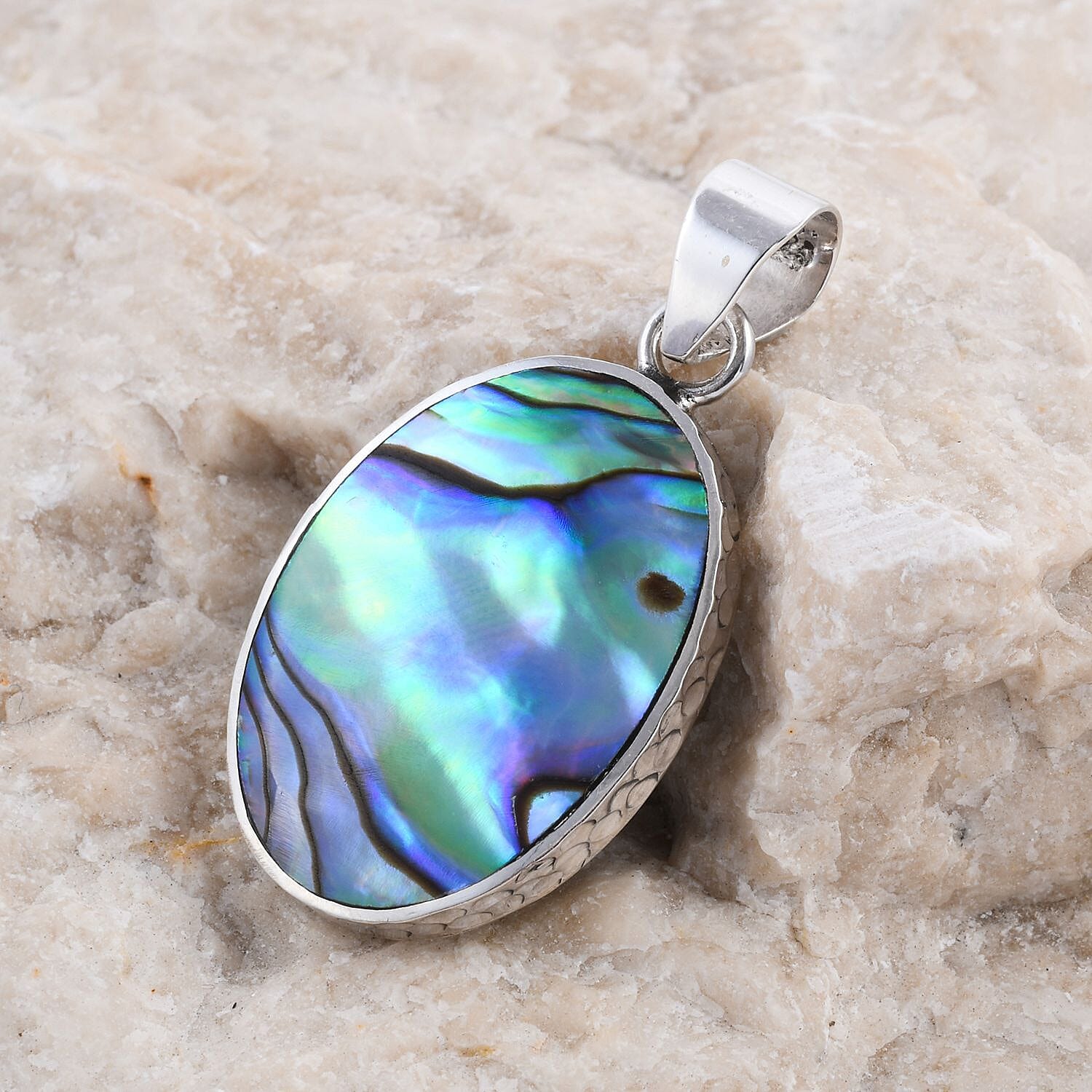 Abalone Shell Pendant without Chain in Sterling Silver