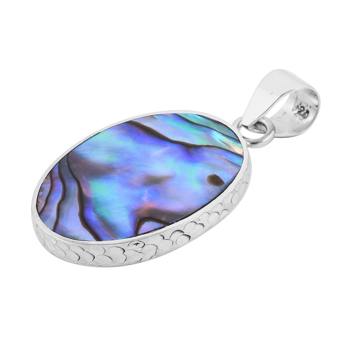 Abalone Shell Pendant without Chain in Sterling Silver