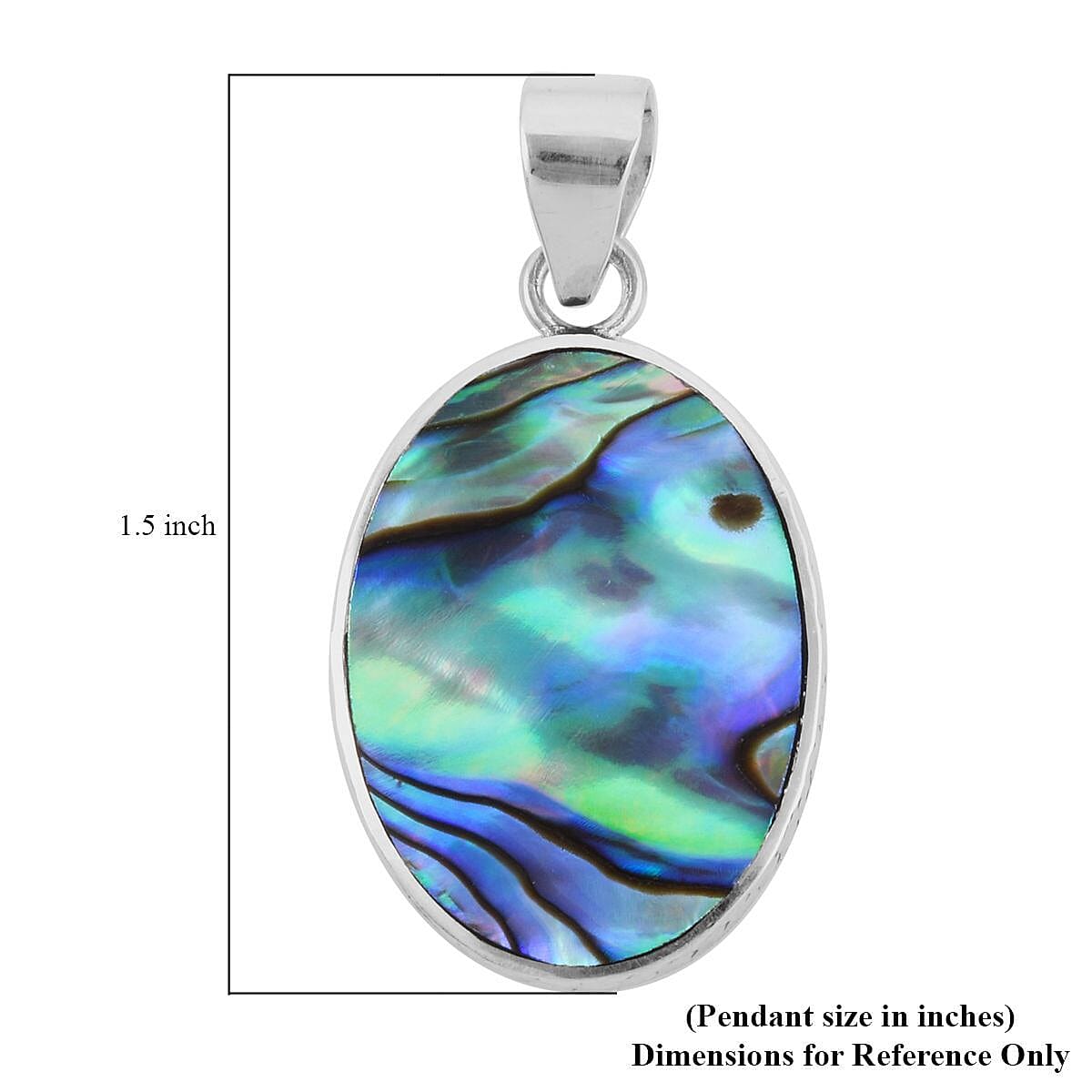 Abalone Shell Pendant without Chain in Sterling Silver