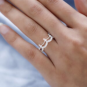 Simulated Diamond Half Eternity Band Ring in Sterling Silver (Size 8.0) 0.40 ctw