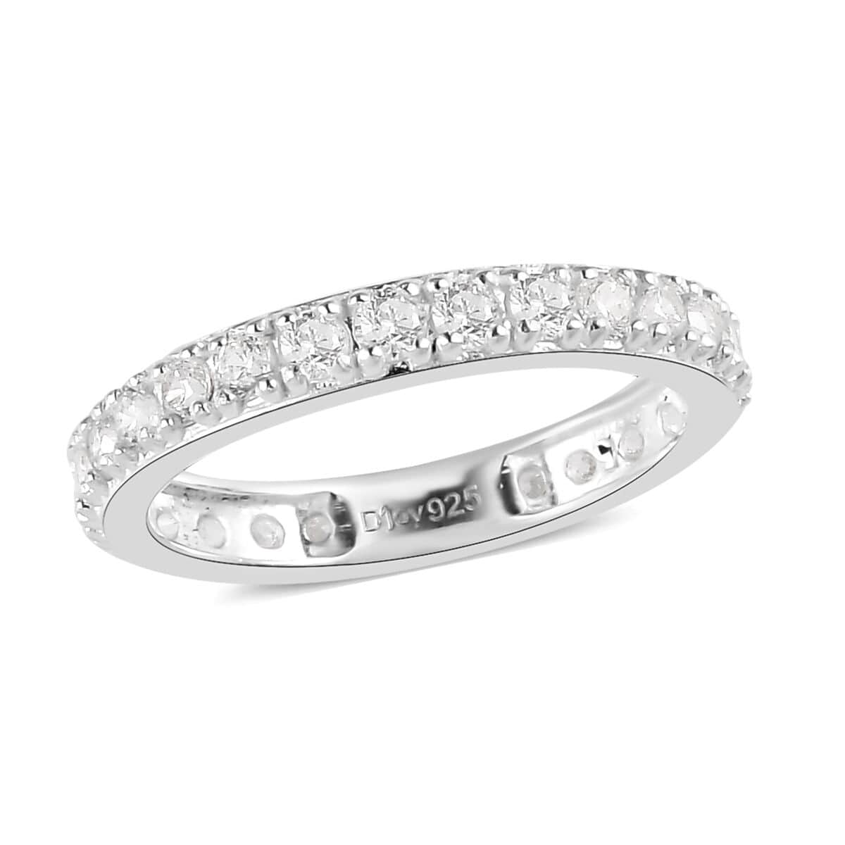 Simulated Diamond Eternity Band Ring in Sterling Silver image number 0