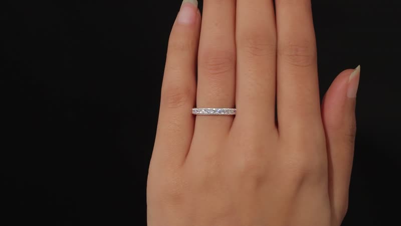 Simulated Diamond Eternity Band Ring in Sterling Silver