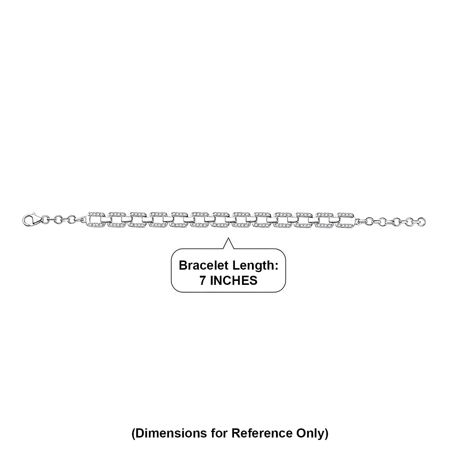 Premium White Zircon 1.85 ctw Bracelet in Platinum Over Sterling Silver (7.00 In)