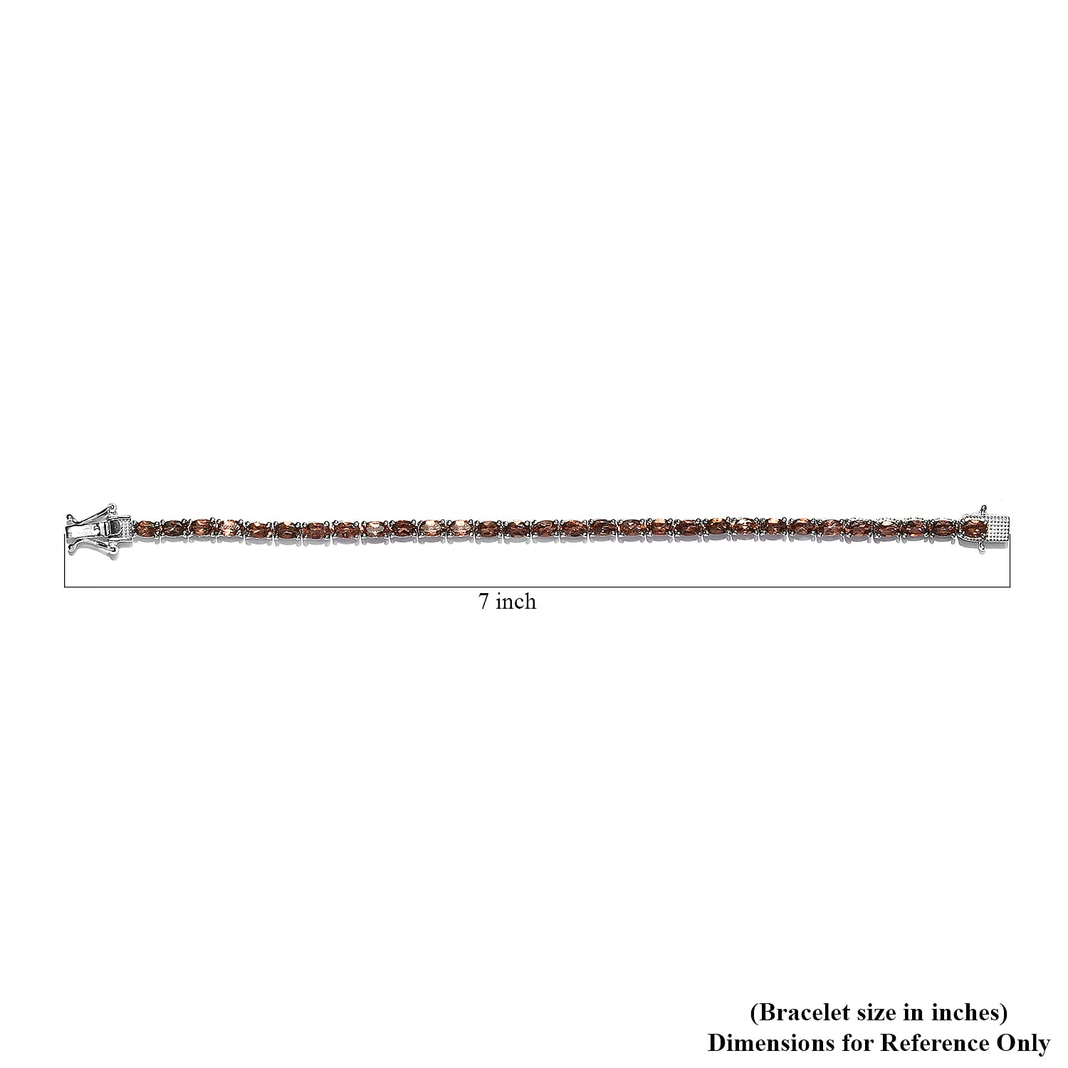 Jenipapo Andalusite Tennis Bracelet in Platinum Over Sterling Silver (6.50 In) 7.00 ctw