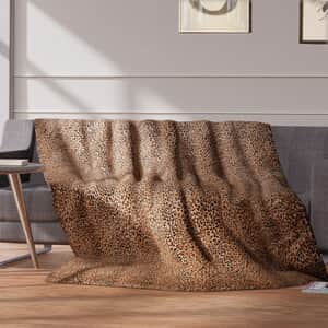 Homesmart Brown Striking Leopard Pattern Microfiber Single Layer Flannel Blanket 100% polyester