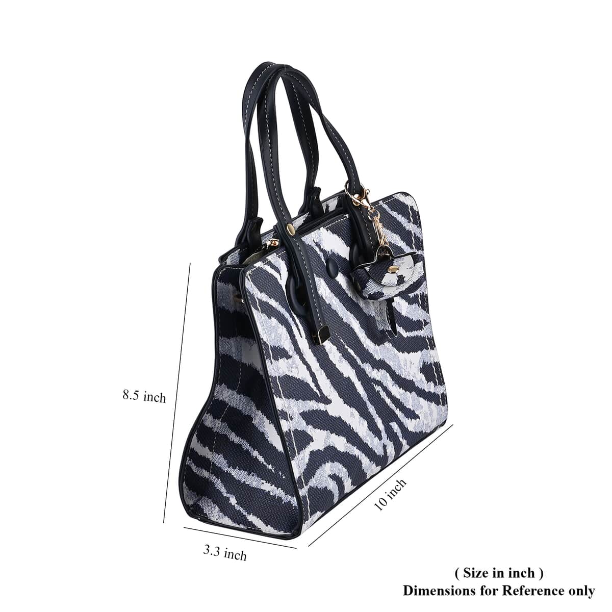 Navy and White Zebra Stripe Faux Leather Set of 2 Crossbody Bag image number 6