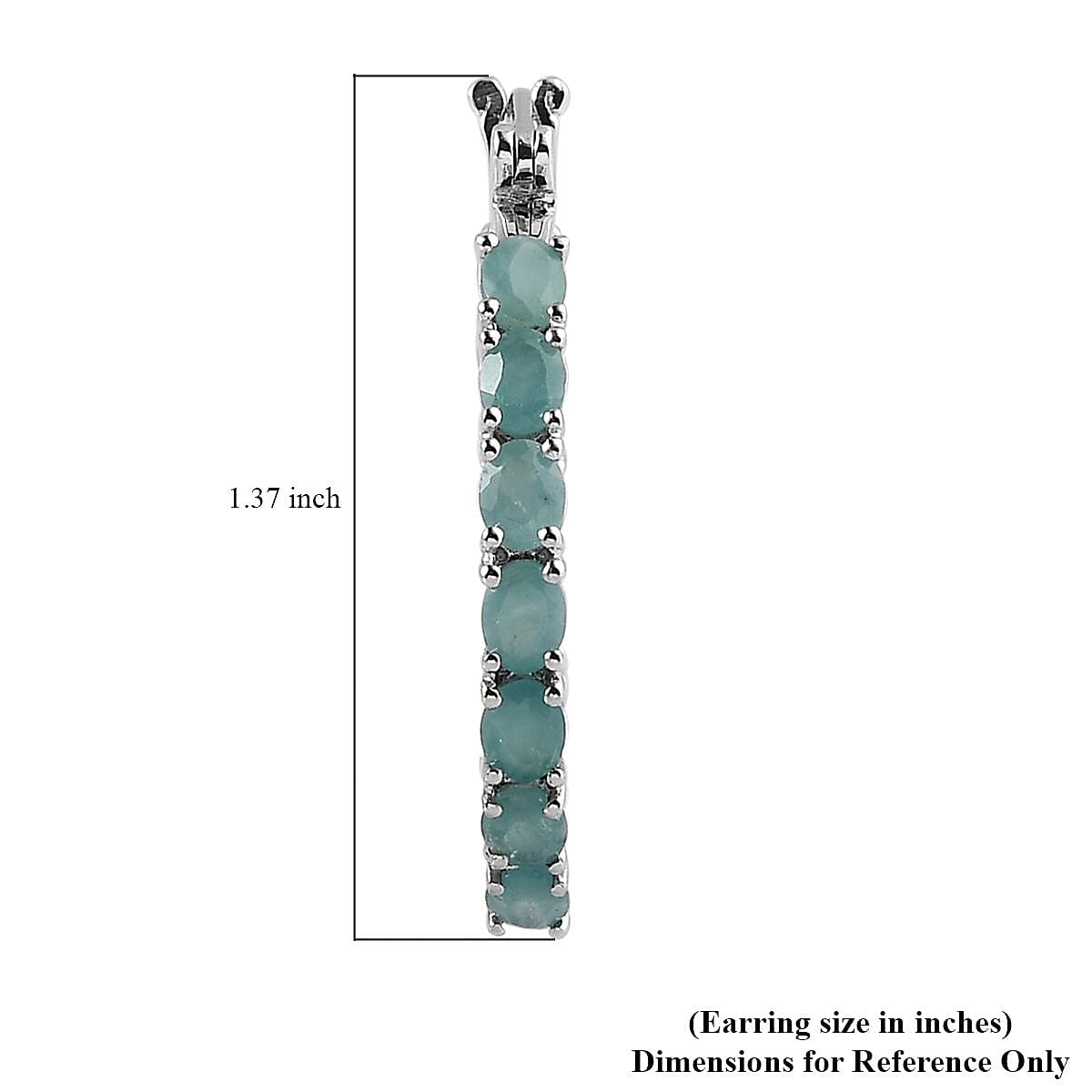 Grandidierite Inside Out Hoop Earrings in Platinum Over Sterling Silver 4.75 ctw