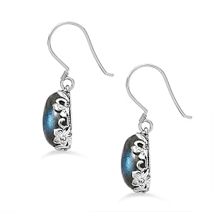 Labradorite Fancy 12.58 ctw Earrings in Platinum Over Sterling Silver