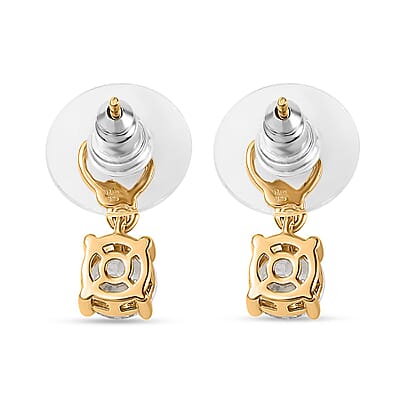 LUSTRO STELLA Made with Finest CZ Solitaire Stud Earrings in 14K YG Over Sterling Silver 3.30 ctw